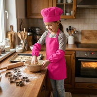 Ensemble tablier et toque de chef personnalisés avec logo pour mère et fille, idéal pour la cuisson, pour enfants et adultes, parfait comme cadeau de cuisine