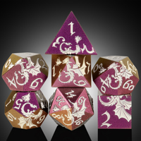 Ensemble de dés multicolores en métal DND, 7 pièces, alliage de zinc, 16 mm, dés polyédriques arc-en-ciel, dés de dragon pour jeu de table D&D