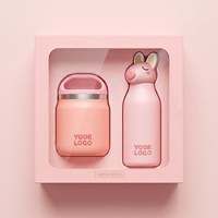 Coffret Cadeau Everich ODM : Bouteille Isotherme en Acier Inoxydable 600ml et Gourde pour Enfants Motif Animal – Idéal pour la Rentrée Scolaire