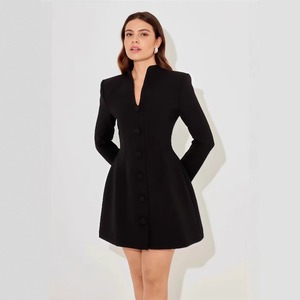 Nuovo Abito Mini Estivo 2026 Monopetto a Trapezio, Elegante Stile Francese, Vita Alta, Bianco, Vestibilità Slim, da Sera per Donna - Product Image 4
