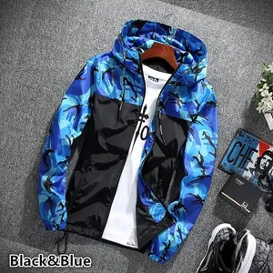 Men's Casual Hooded Bomber Jacket Wind Breaker Spring Autumn Thin Camouflage Hoodies Men Outdoor Youth Fashion Men Top