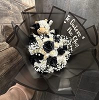 Kertas Pembungkus Bunga Korea Matte PE Warna Solid Motif Bunga Tahan Air Dapat Didaur Ulang untuk Kerajinan Natal Ulang Tahun Buket Toko Bunga Han Su Hadiah