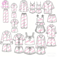 Pyjama d'été Loveda personnalisé avec logo, imprimé floral, respirant, jacquard en relief, fin, caraco et short en dentelle pour femme