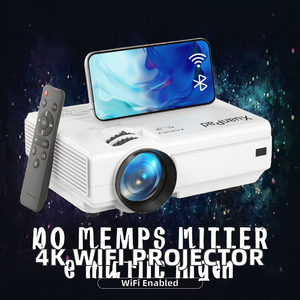 와이파이 4K 지원 720P 프로젝터 3D 지원 휴대용 디자인 홈 시어터 게임용 1000 루멘 내장 스피커 야외 영화 키트 - Product Image 2