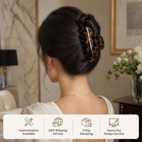 Pince à cheveux personnalisée en acétate grande taille, forme croissant de lune, couleur neutre, pince à cheveux simple haut de gamme, vente en gros pour femmes