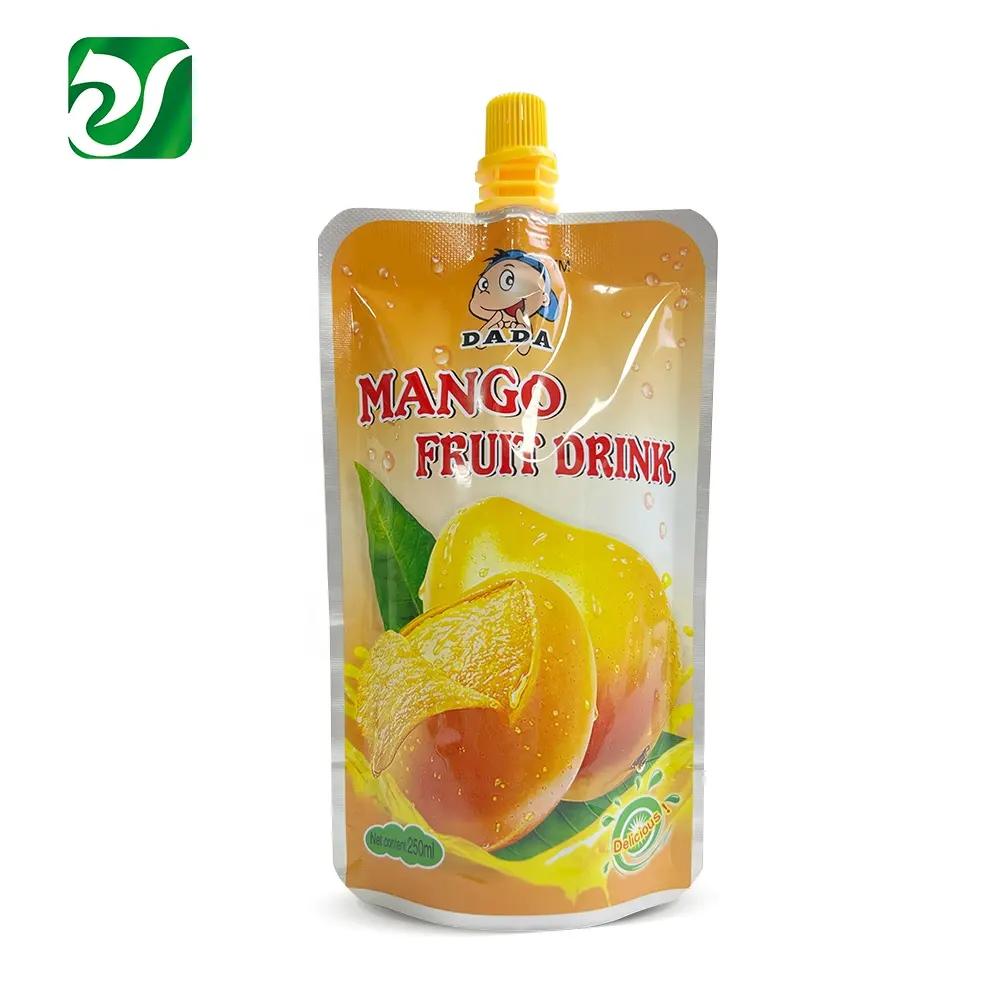 Doypack - Sacos de suco de frutas personalizados para embalagem de bebidas de manga, sacos de plástico de qualidade alimentar