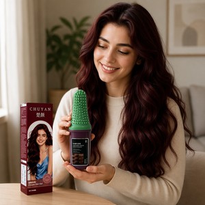 Tinte para el Cabello Color Borgoña en Crema 200ml con Aplicador de Peine a Base de Plantas, Venta al Por Mayor, Marca Privada OEM - Product Image 4