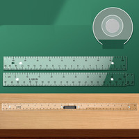 Ensemble d'enseignement pliable pour enseignants : équerre triangulaire en bois, métal et plastique de 50 cm, rapporteur de 30 cm, compas et règle de mesure