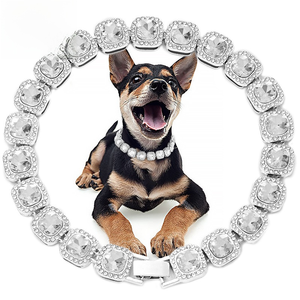 Collier pour chien en alliage de diamant strass massif, style hip-hop, chaîne cubaine, ruban, couleur or, fourni par l'usine - Product Image 5