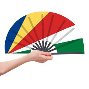 Ventilateur de poche drapeau des Seychelles 33cm î<span class=keywords><strong>les</strong></span> de l'océan <span class=keywords><strong>Indien</strong></span> en vedette ventilateur de thème écologique marin réglable de poche - Product Image 4