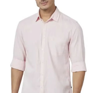 เสื้อเชิ้ตผู้ชายทรงเข้ารูป ผ้าฝ้ายถัก 100% แขนยาว สวมใส่สบาย ระบายอากาศได้ดี เป็นมิตรกับสิ่งแวดล้อม สีพื้น ผลิตในบังกลาเทศ รับผลิตแบบ ODM - Product Image 1