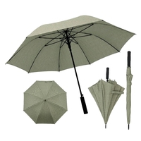 Parapluie de golf premium vert sauge à texture tweed, 27 pouces, 8 baleines, ouverture automatique, coupe-vent, avec personnalisation de marque