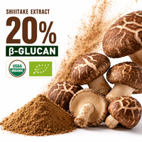 Poudre d'extrait de champignon Shiitake Lentinus Edodes biologique de haute qualité QinShanTang, Beta-d-glucane≥20% en vrac