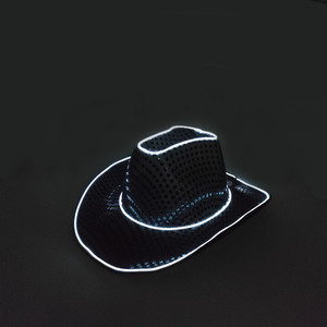 Wholesale Disco Luminous Led <strong>Bride</strong> <strong>Cowgirl</strong> <strong>Hat</strong> Glowing Light Bar Caps Bachelorette Party Supplies Flashing Neon Cowboy <strong>Hat</strong> - Product Image 5