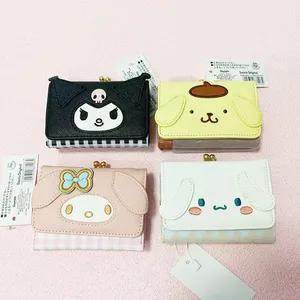 Hot Trend Mini portafogli in pelle PU Cute Manga Sanrio portamonete Melody Kuromi borsa con fibbia con cerniera portafogli per carte