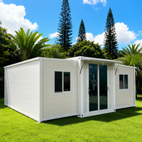Maison modulaire préfabriquée pliable de 20 pieds ou 40 pieds avec 3 chambres, extensible, type conteneur