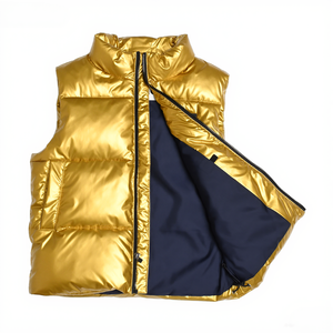 Veste d'hiver pour garçon, col mandarin, fermeture éclair, rembourrée, surdimensionnée, imperméable, vêtements de travail, logo personnalisé en gros - Product Image 2