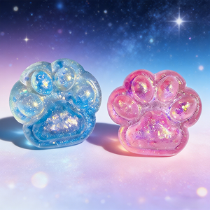 Glitter Cat Paws Ball <b>Squishy</b> Toy for Kids & Adults Sensory Fidget Stress Relief Slow Rise Malt Syrup Filled - Product Image 2