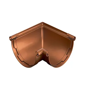 Durable Quality PVC Plastic Building Materials 90 Degree Corner Copper Effect For Rain Water Gutter GRN133R