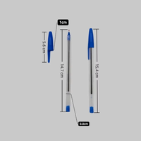 Stylo bille bleu 0,7 mm 1,0 mm, corps transparent, stylo classique pour l'école, le bureau et l'écriture