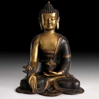 Moule de statue de Bouddha assis en cuivre antique décoratif pour la maison, vente en gros