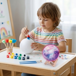 Kit Educativo Fai-da-Te per Dipingere la <span class=keywords><strong>Luna</strong></span> con Luci, Scatola in Plastica per Set <span class=keywords><strong>di</strong></span> <span class=keywords><strong>Disegno</strong></span> per Bambini - Product Image 1