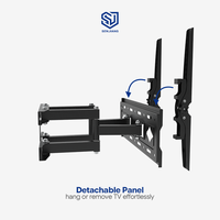 Support mural inclinable et pivotant ultra-plat en acier laminé à froid robuste, compatible avec la plupart des téléviseurs et moniteurs, VESA max 400*400mm