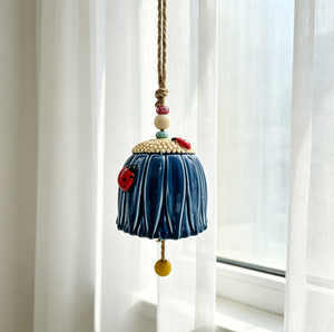 Juego de Campanas de Viento de Cerámica con Diseño de Pareja de Pájaros, Decoración Colgante para el Hogar y el Jardín - Product Image 5
