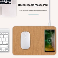 Alas Mouse Pengisi Daya Nirkabel 15W Pengisian Cepat Motif Kayu untuk iPhone 18 AirPods, Logo Kustom OEM ODM Grosir Hadiah