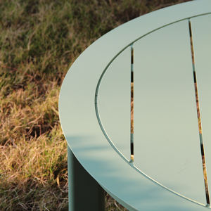 Mesa de centro redonda de aluminio, mesa de negocios informal, muebles modernos para exteriores, lo último - Product Image 4