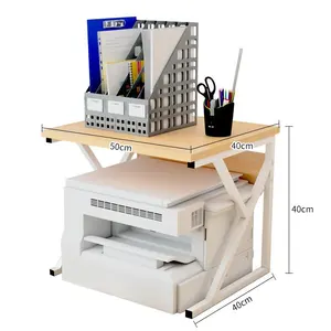 Custom Size Wooden Metal Desktop Organizer Shelf 3 Tier Printer Stand For Fax Machines Office