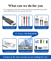 Ventas al por mayor 5V 12V OEM Cable USB con caja de acrílico teléfono móvil Flex 3.3ft 6ft cable de carga rápida USB a C cable micro USB
