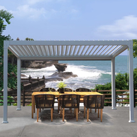 Pérgola Bioclimática de Aluminio Baivilla con Panel Solar, Recubrimiento en Polvo, Motorizada, Control Remoto, Techo Retráctil Personalizado