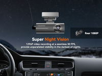 DDPAI N1 kamera dasbor ganda 1080p DDPai perekam Video mobil kotak hitam dengan resolusi 1296p layar LCD penglihatan malam H.264 Format Video