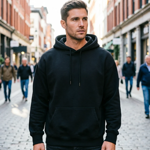 Sweat-shirt à capuche ample pour homme, 100% coton, 350 g/m², en molleton français épais, surdimensionné, uni, avec poche - Product Image 6