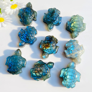 Bán buôn tự nhiên chất lượng cao thủ công mỹ nghệ Tay Chạm Khắc Labradorite màu xanh Flash biển rùa chạm khắc cho trang trí nội thất - Product Image 6