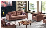Ensemble de canapés Chesterfield de luxe avec structure en bois massif et dossier réglable - Design moderne