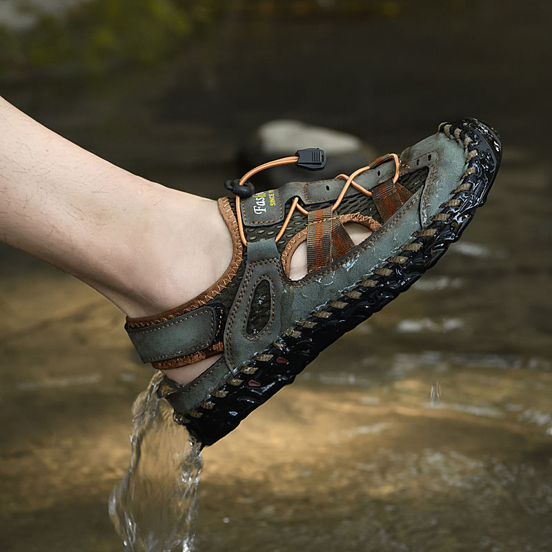 Sandali Uomo GILKUO In Pelle - Chiusi Davanti, Sportivi, Per Trekking E Estive