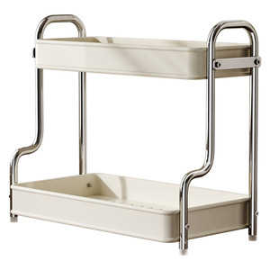 Estante multifunción para especias, estante de almacenamiento para cocina, organizador portátil de 2 niveles para aceite, sal, salsa de soja y vinagre. - Product Image 3