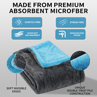Ensemble de serviettes de voiture en microfibre de polyester doux de luxe - Serviette à séchage rapide et écologique pour le detailing et le lavage de voiture