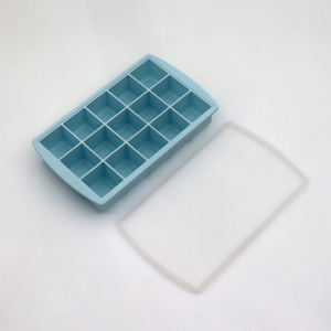 Molde de silicona personalizado para cubitos de hielo con 15 cavidades, apto para alimentos, con tapa para cubitos de hielo - Product Image 1