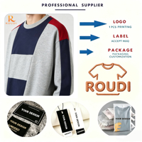 Nouveau Sweat-shirt Col Rond Homme 2026 Personnalisé à Blocs de Couleurs et Patchwork, Coupe Ample Décontractée, Logo Personnalisé, Tissu OEM ODM, Vente en Gros