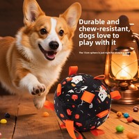 Jouet en peluche pour chien Halloween, ballon de football d'extérieur, jouet à mâcher résistant à l'usure et aux morsures, avec clochette électrique pour soulager l'ennui