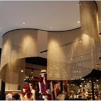 Rideau de porte extérieur en métal plaqué argent Nouble