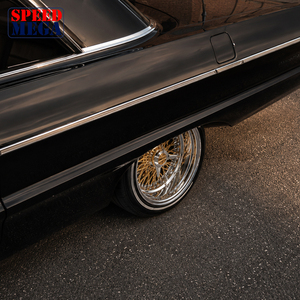 ล้อแม็กซ์ 14x7 72 ก้าน ลายไขว้กลับด้าน ขอบโครเมียมสีทอง สำหรับรถ Lowrider แต่งพิเศษ - 4 ชิ้น - Product Image 3