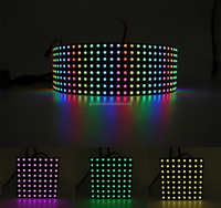 RGB 8X8/8X32/16X16 layar matriks Led fleksibel, WS2812 RGB LED individual warna penuh 5050 SMD Display Panel lampu piksel