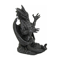Weivista Résine Pierre Grise Le Dragon Médiéval Support pour Téléphone Portable Statue