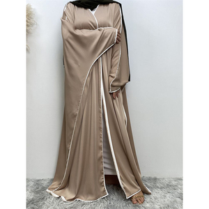 Ropa musulmana de Dubái de estilo árabe de alta calidad, cárdigan de manga murciélago de satén turco - Product Image 5