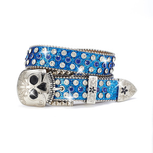 <span class=keywords><strong>Simon</strong></span> Belts Hommes Rétro Bling Bling Brillant Western Designer Strass PU <span class=keywords><strong>Ceinture</strong></span> Brillant Clouté Diamant Cristal Pierre Alliage - Product Image 4