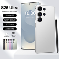 Smartphone S25 Ultra 5G en gros, écran HD 4K de 6,9 pouces, processeur Deca Core, batterie 8000 mAh, double caméra arrière 48+108MP, MTK LTE CDMA